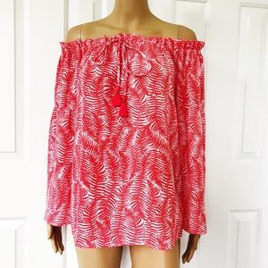 NWT Michael Kors Floral of shoulder Loose fit top S